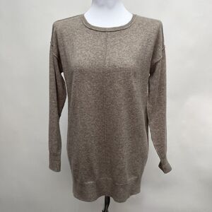Saks Fifth Avenue Sweater Small 100% Cashmere‎ Brown Long Sleeve